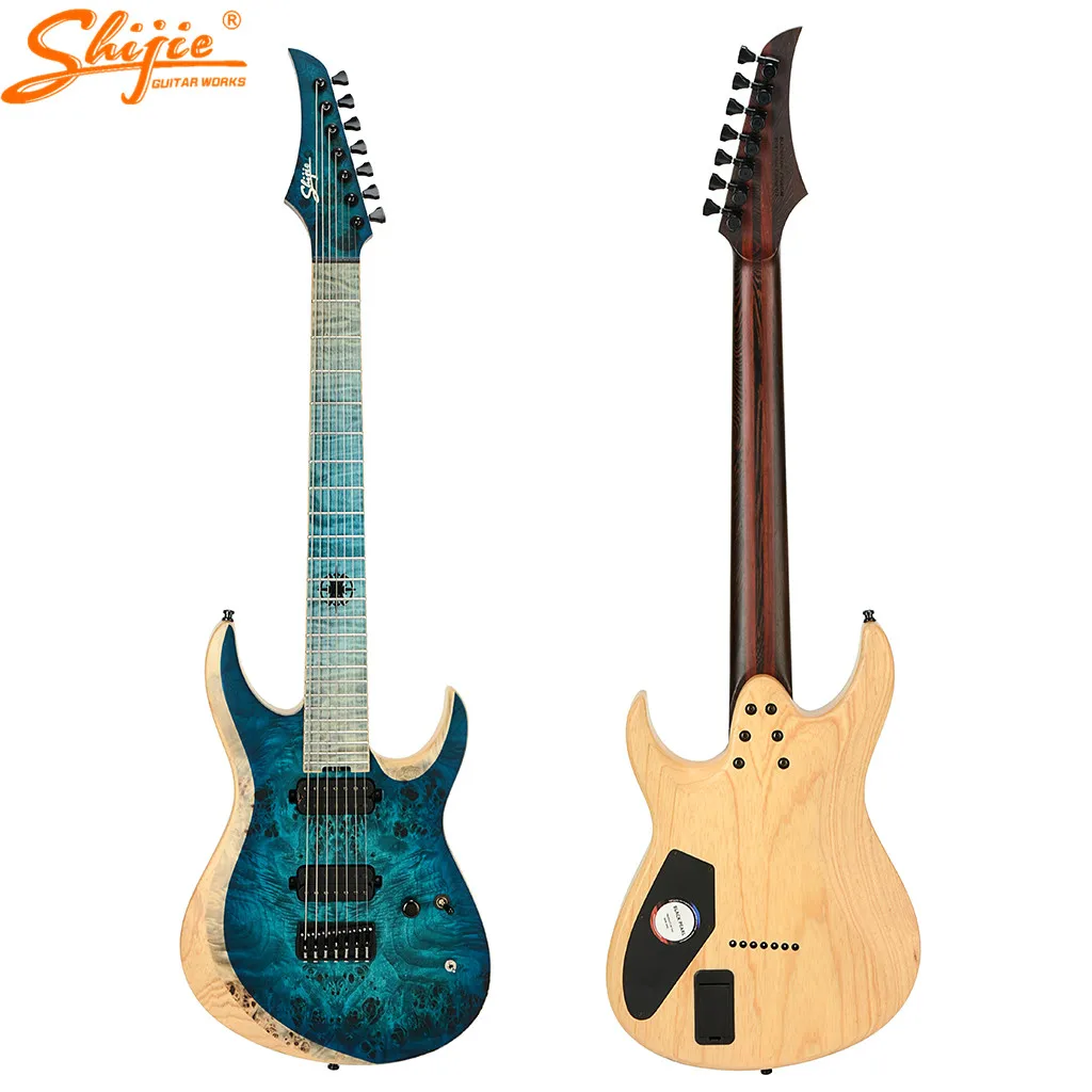 

China Shijie guitars BP-7B model swamp ash body 26.5 long scale hipshot hardware 7 strings electric guitar