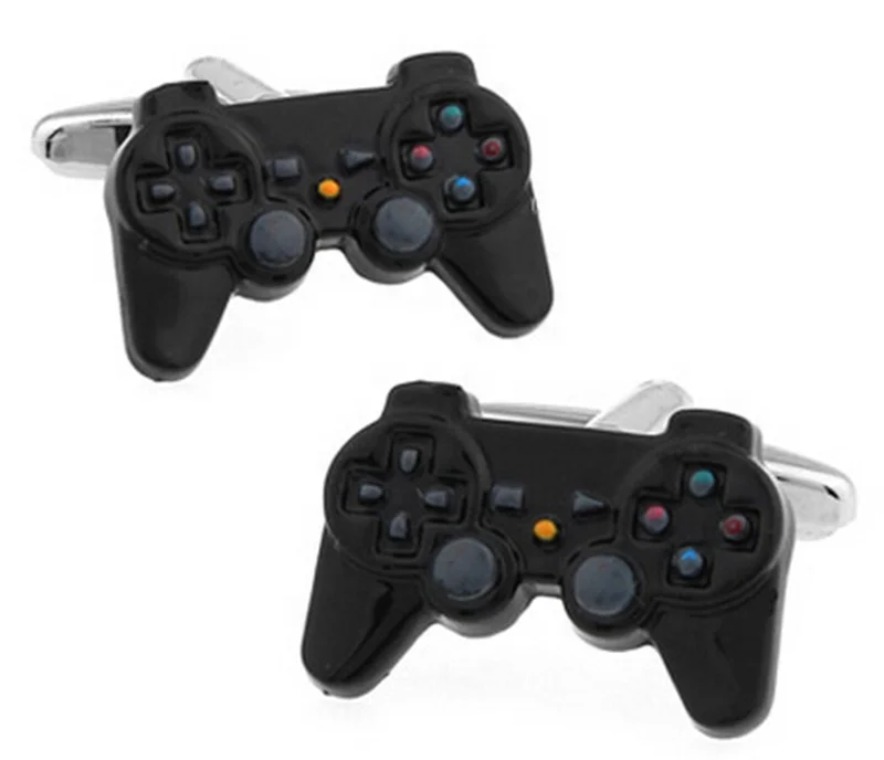 

High quality luxury fancy funny mens custom black GamePad cufflinks