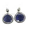 faceted black gemstone latest design 925 silver earrings natural stone for women