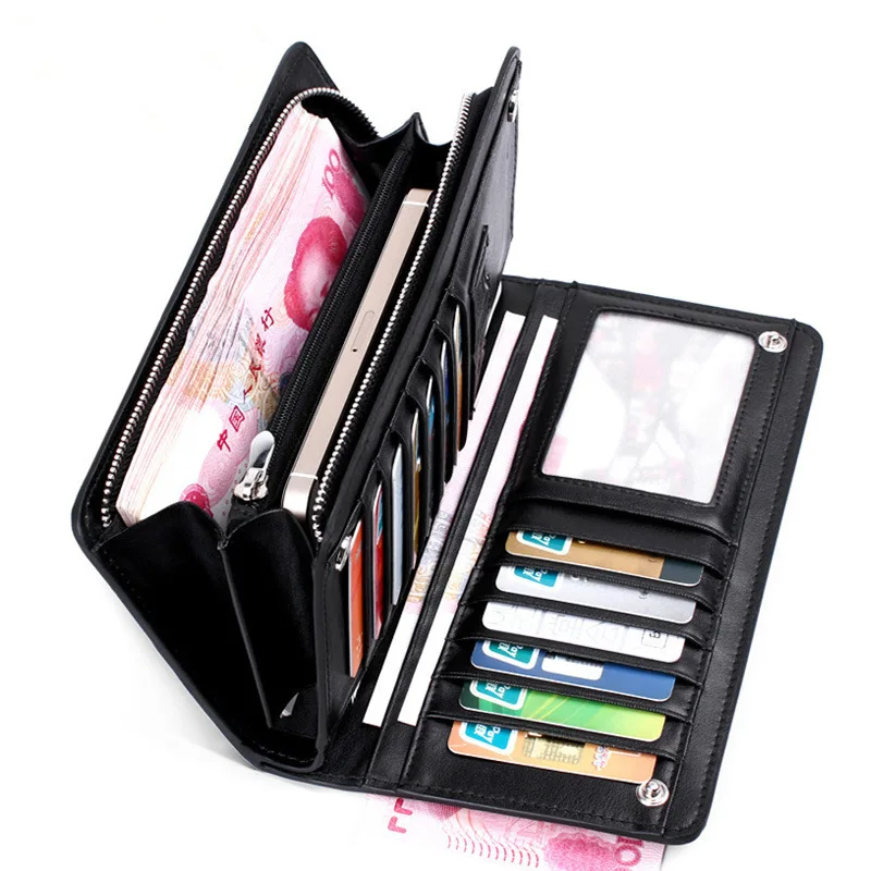 

New Design Multi Function Card Holder Men's Leather Wallet, Black, brown
