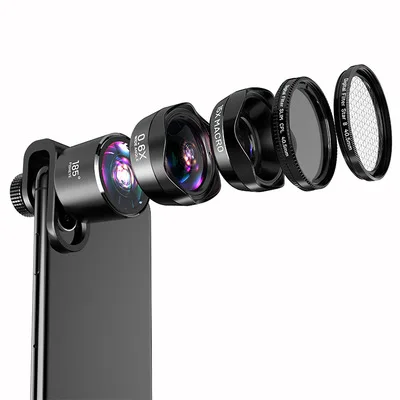 

5 In 1 Clear Edge 185 Degree Fish Eye Lens For Cell Phone