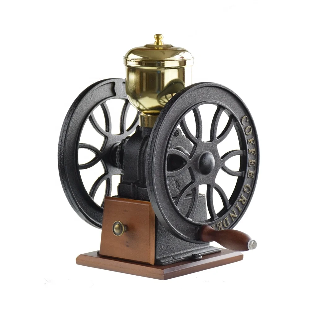 

Amazon Hot sell Cafetera Coffee Mill Wooden And Metal Design Retro Mini Manual Coffee Grinder, Dark brown