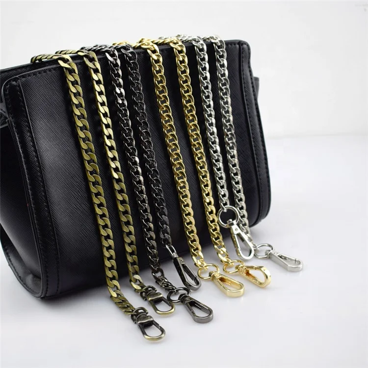 

MeeTee F7-28 Width 9mm Shoulder Bag Straps Alloy DIY Bag Replacement Chain Buckle 120cm Handbag Purse Handles Parts Accessories