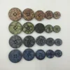 Premium resin button round camouflage effect leopard print resin button