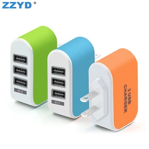 Portable Universal Travel Adapter 3 USB Ports LED Indicator