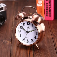 

Small cheap funny antique alarm clock copper double bell alarm clock ringing bell