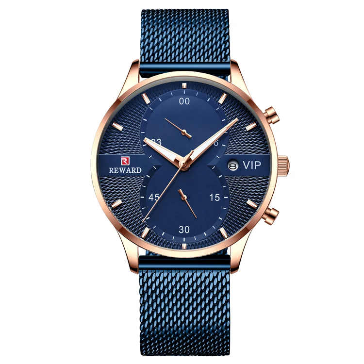 

REWARD RD82001M Luxury Brand Reloj Hombre Chronograph Sport Watches Mens Full Steel Waterproof Quartz Wristwatch Casual Clock