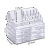 Collapsible clear pvc large acrylic make up storage organizer box for cosmetic necktie jewelry