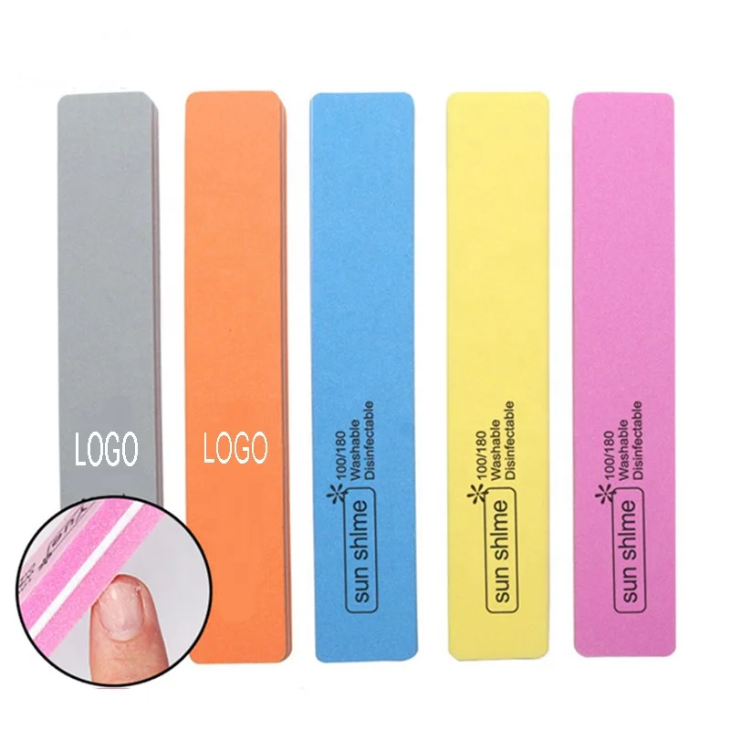 

2020 New Professional Private Label Square Nail Buffer Sponge 100/180 Grit Nail Manicure File
