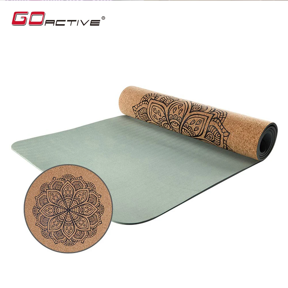 

GoActive Custom Mandala Eco Friendly Antislip TPE / Cork Yoga Mat, Customized color