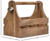 Vintage Wood Beer Holder with Handle, 6-Bottles Wooden Wine Rack
