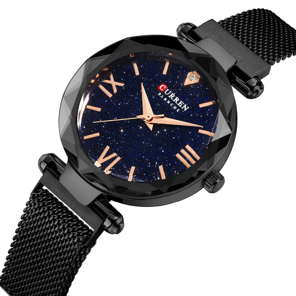 

Popular Women Watches Fashion Elegant Magnet Buckle Mysterious Black Lady Wristwatch 2019 Starry Sky Roman Numeral Gift Clock, 4 choices