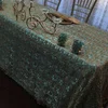 90"*90"HOTSALE CHEMICAL EMBROIDERY table cloth linen overlay GOLD COLOR