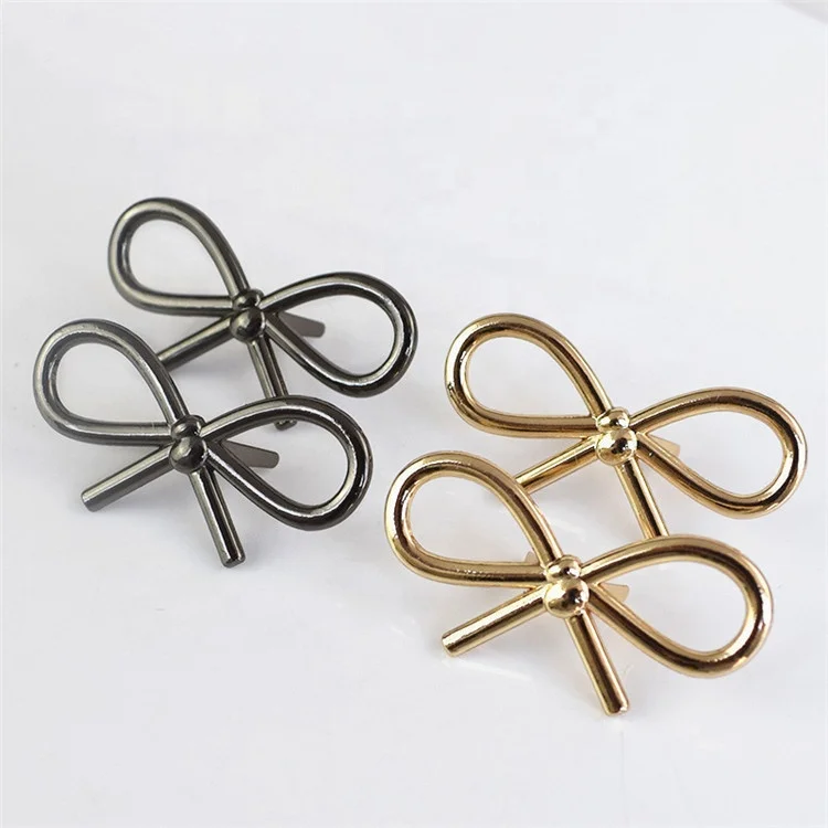 

Meetee BD437 Bowknot Shoes Buckle Alloy Bag Accessories Clothing Decorative Rivet, Gold,gun black