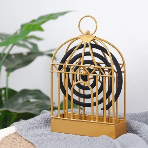 

Iron Metal Mosquito Repellent Incense Rack Creative Birdcage Portable Standing Mosquito Repellent Incense Holder Home Decoration