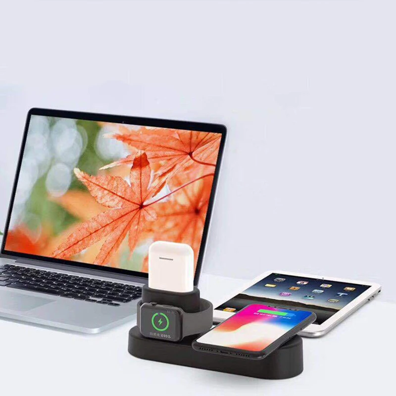 Super Luxury 3 in 1 Multifunctional Fast Charge Wireless Charger for iPhone and Apple Watch and Airpods