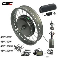 

CSC Free Shipping 20'' 24'' 26'' Electric Fat Tire Bike Beach Snow Bicycle e bike 48v 750w Hub Motor Conversion Kit with Battery