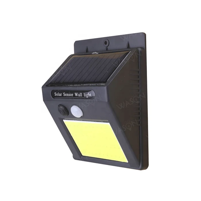 Top grade new technology 5W COB high light IP65 waterproof cordless solar power wall mounted security sensor motion light lamp