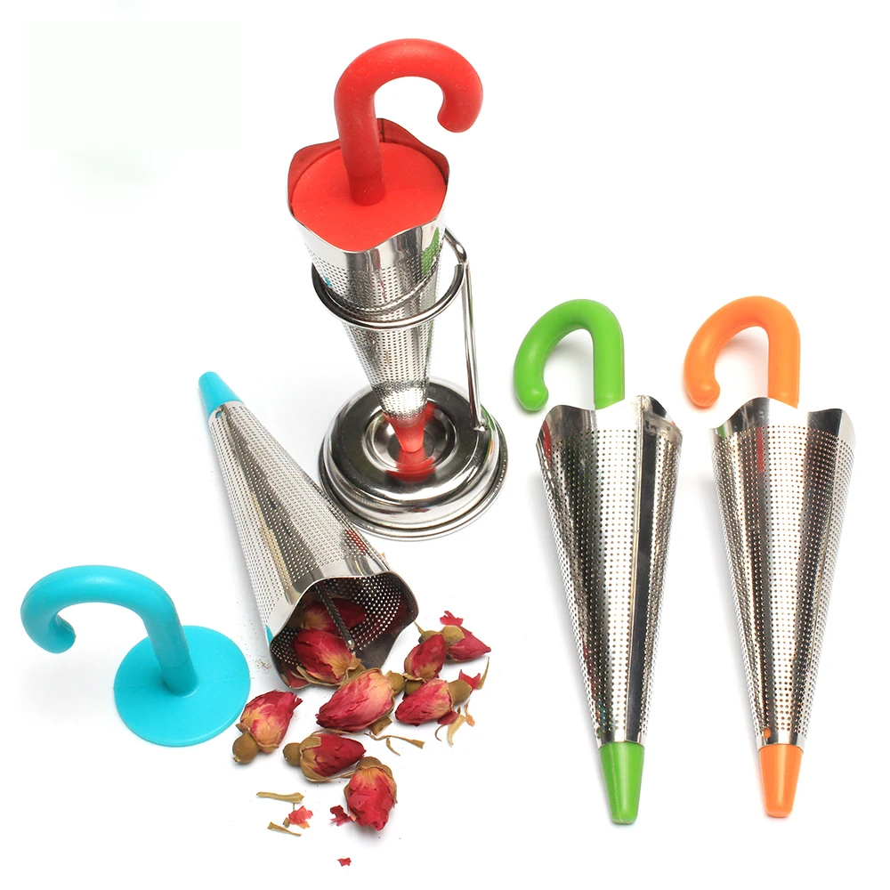

Umbrella Shape Stainless Steel Mesh Loose Leaf Tea Infuser & Drip Catcher