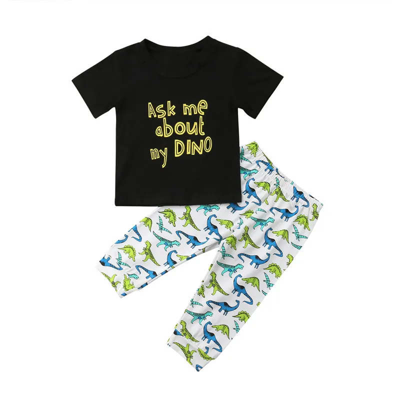 

Summer New Dinosaur Children's Short Sleeve Suit Baby T-shirt Trousers Two Piece Suit, Picture show