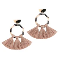 

Wholesale Cheap Jewelry Fashion Exaggerated Big Women Tassel Fringe Earrings Boho Acetate Earring