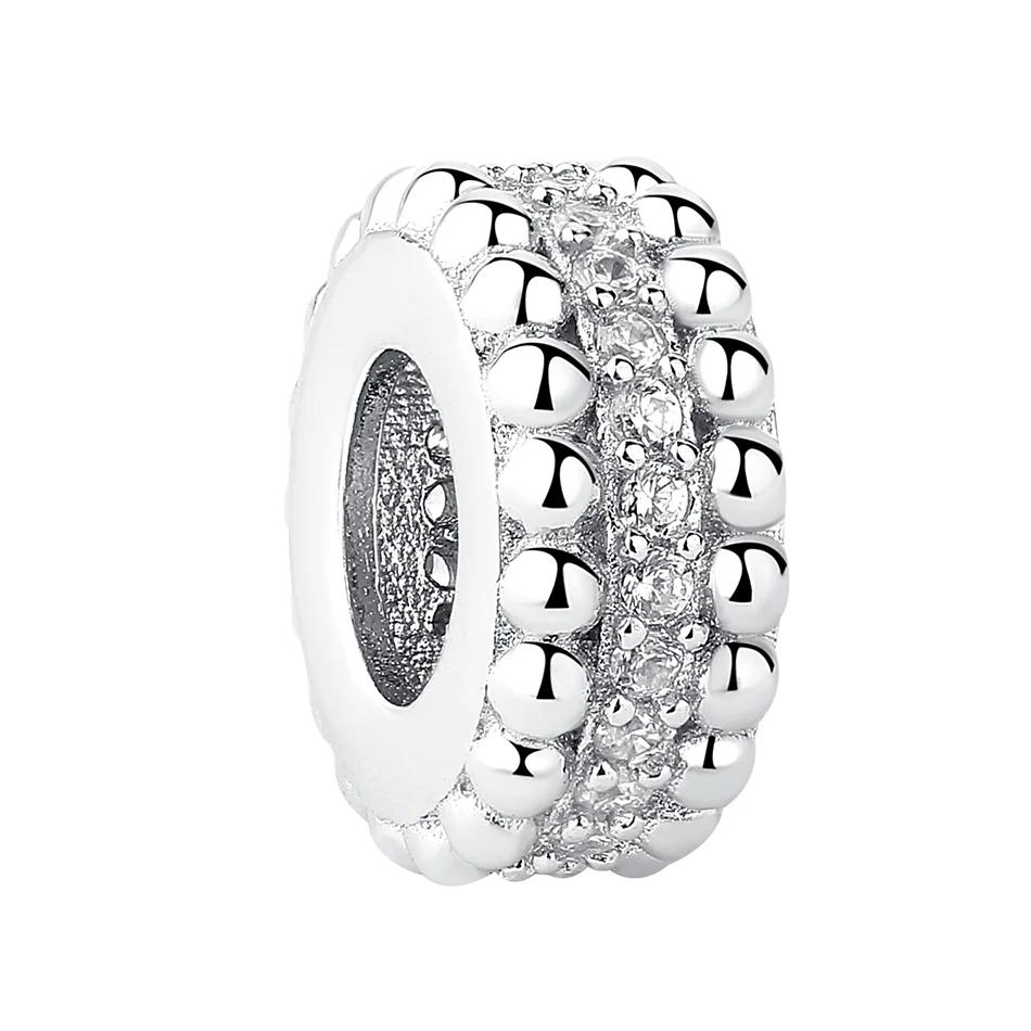 

Clear Cubic Zircon Crystal Bead 925 Sterling Silver Charms Fit Original Bracelets Women DIY Jewelry making, Silver color