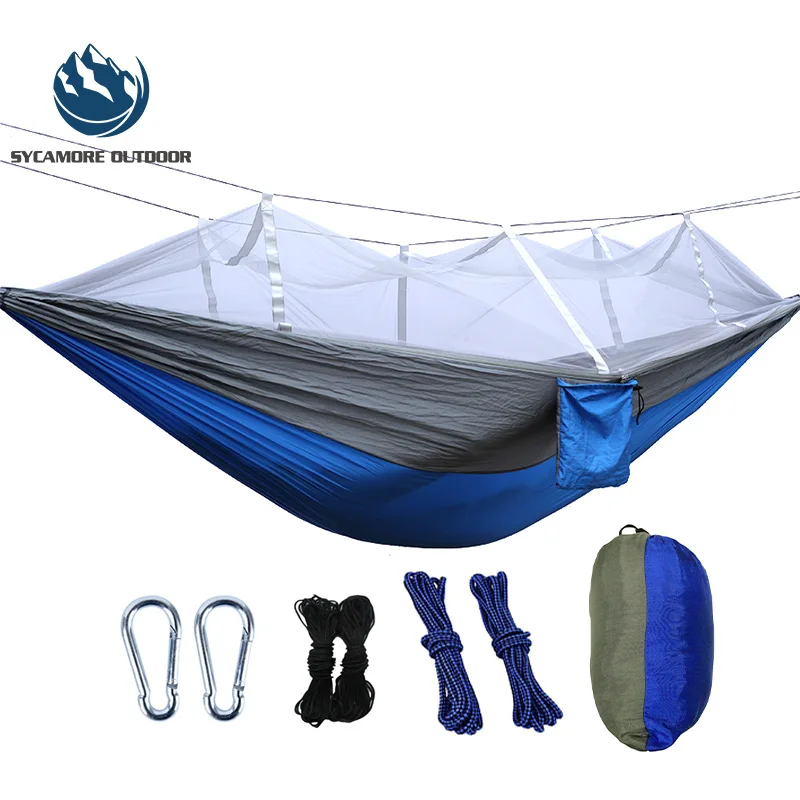 

Camping Equipment Cheap Hammock with Mosquito Netting, Blue or customized