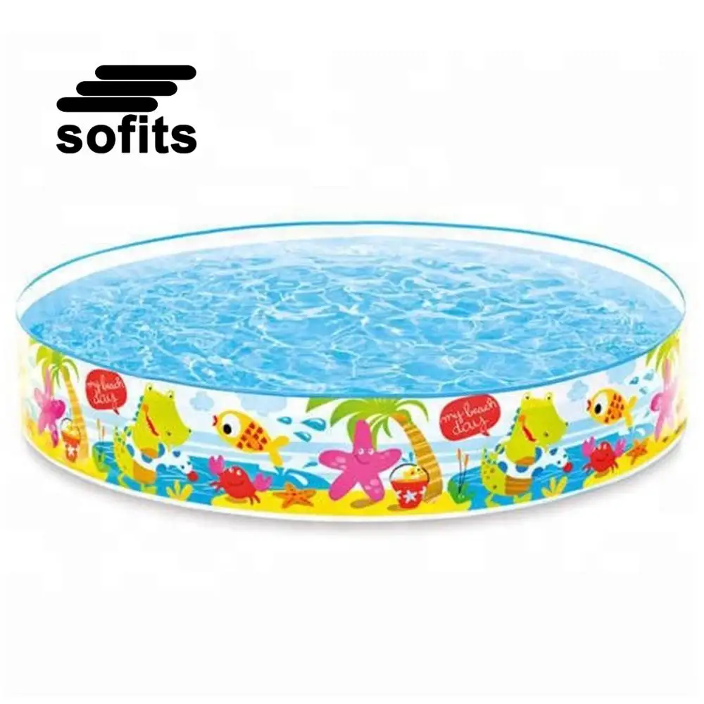 

Intex 56451 5FT X 10IN Snapset Kids Plastic Swimming Pool with Prints of Under The Palm Trees, As picture