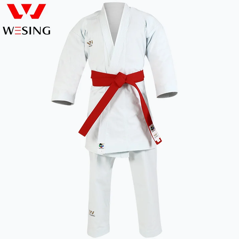 Wesing karate kate gi approved wkf karate uniform belt