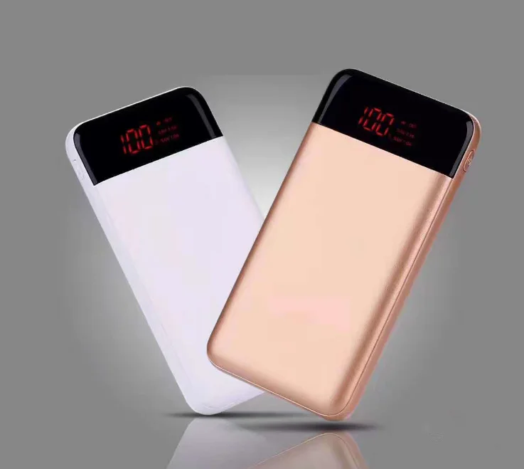 

2018 best quality from Shenzhen supplier Super slim led power bank with your logo highlighted LED light powerbank 10000mah