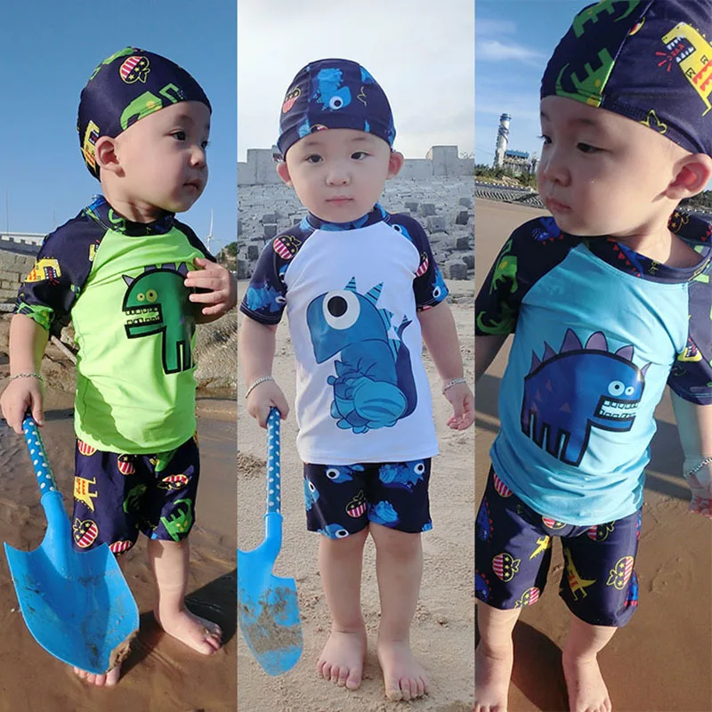 

wholesale2019 latest kids boy swimwear with hat and printing, As pic /customize