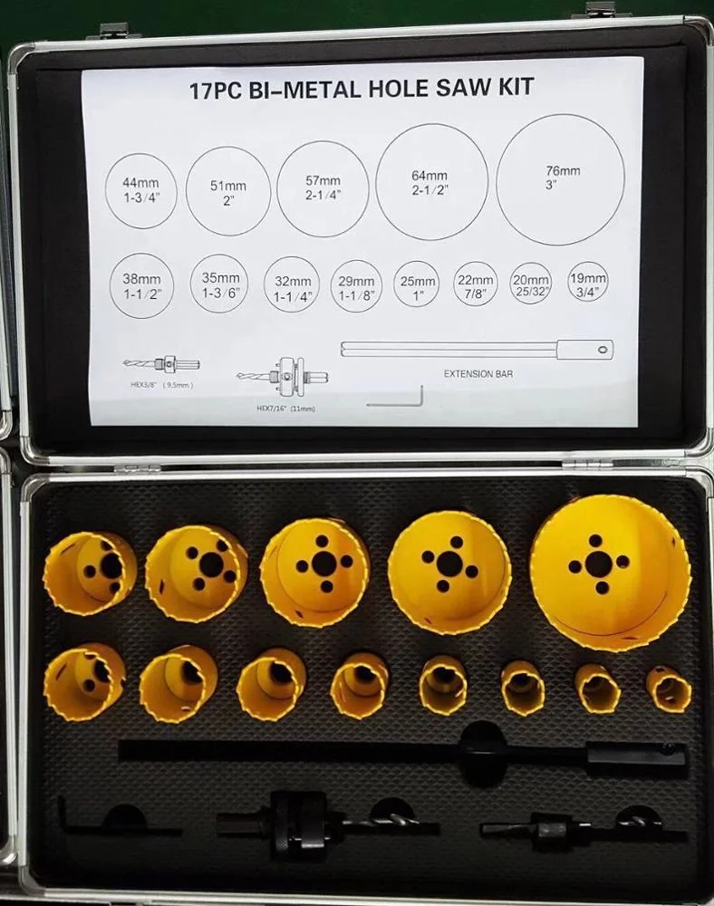 
Aluminum Cast Iron Brass Cutting 17pcs Bimetal hole saw blades set 