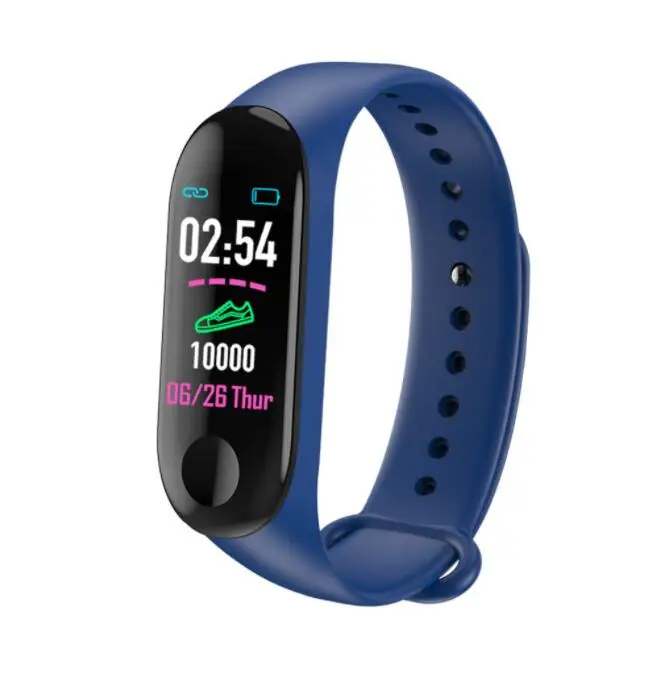 

M3 HD Touch Screen Heart Rate Smart Bracelet Tracker Waterproof Watch Bracelet Blood pressure Smart Wristband Bracelet, Black;red;blue