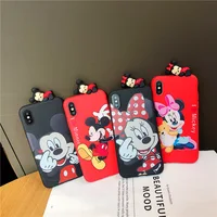 

Adorable Mickey Mouse Lover 3D Doll Polka dots soft case for iphone X Xs Max Xr Xs 7 7 Plus 8 6 6s