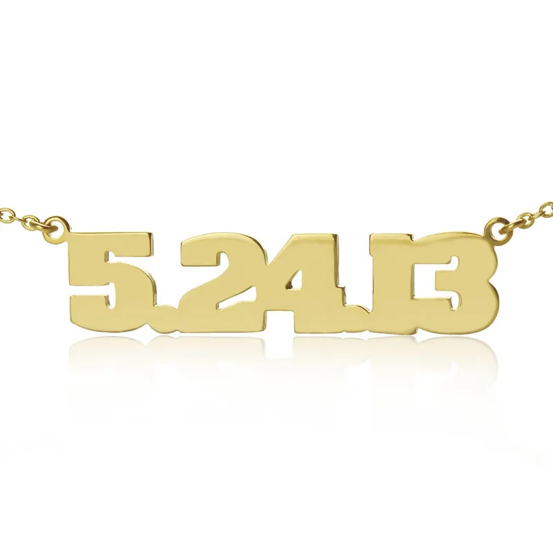 

Women Personalized Number Letter Necklace Custom Nameplate Date Necklaces Silver 925 Pendants Chains in Any Languages Jewels