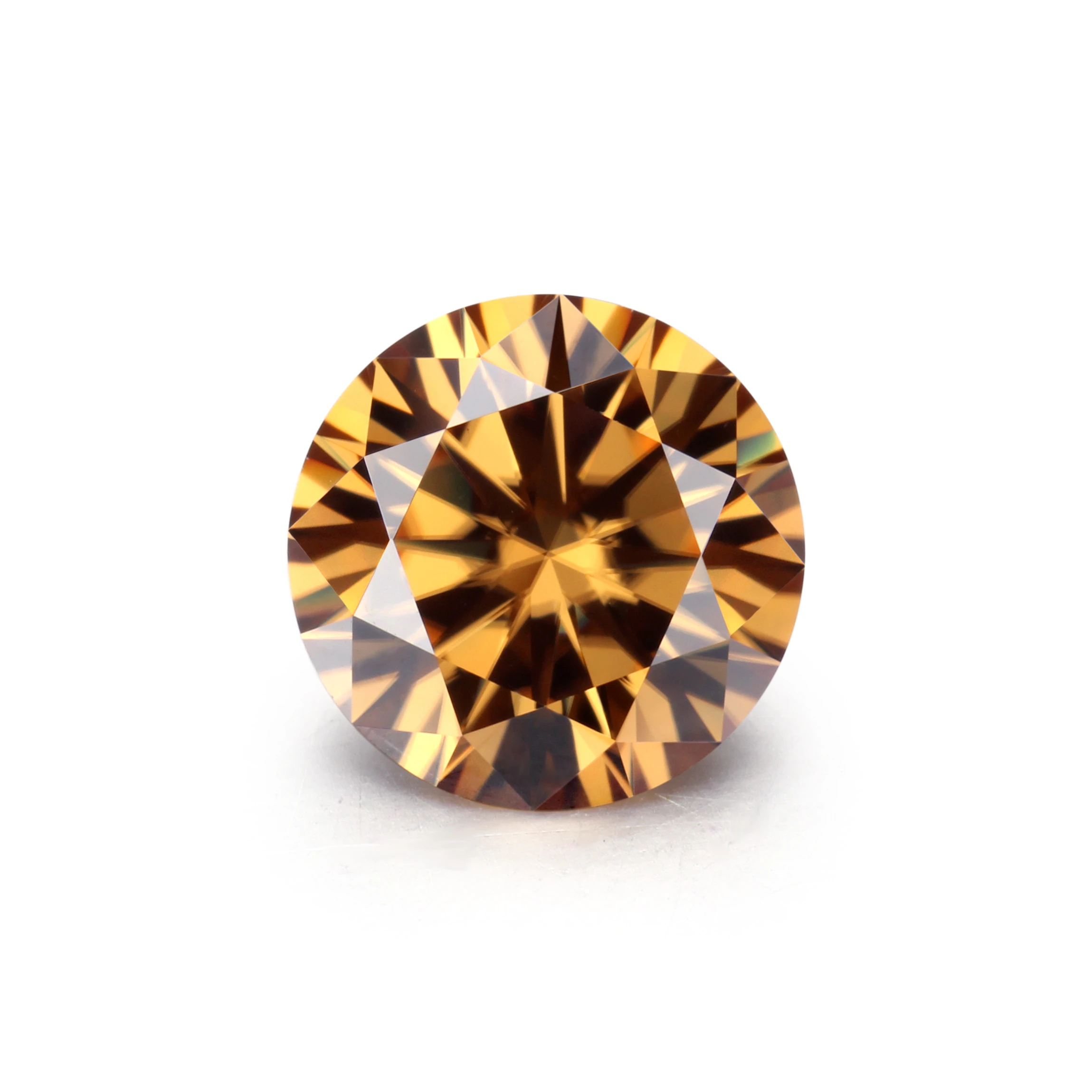 

Color Moissanite diamond round Synthetic Gemstone Champagne Loose Moissanite