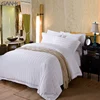 Organic simple style 100% cotton 3cm stripe white 60*40 300TC full size hotel bed sheet flat sheet