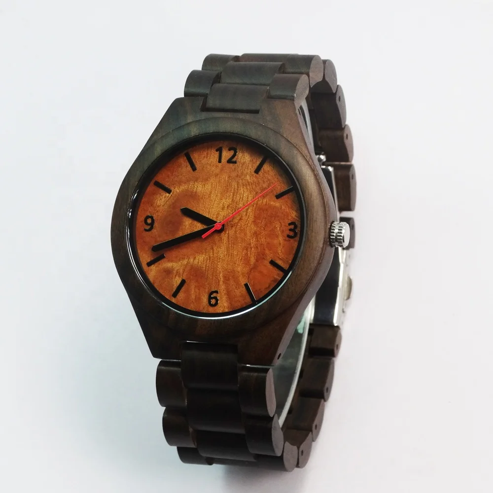 

Hot Sale Sandal Wood Strap Watches Men Dial Watch Custom Your Own Design Fashion MIYOTA Analog Daily Waterproof Wooden Watch