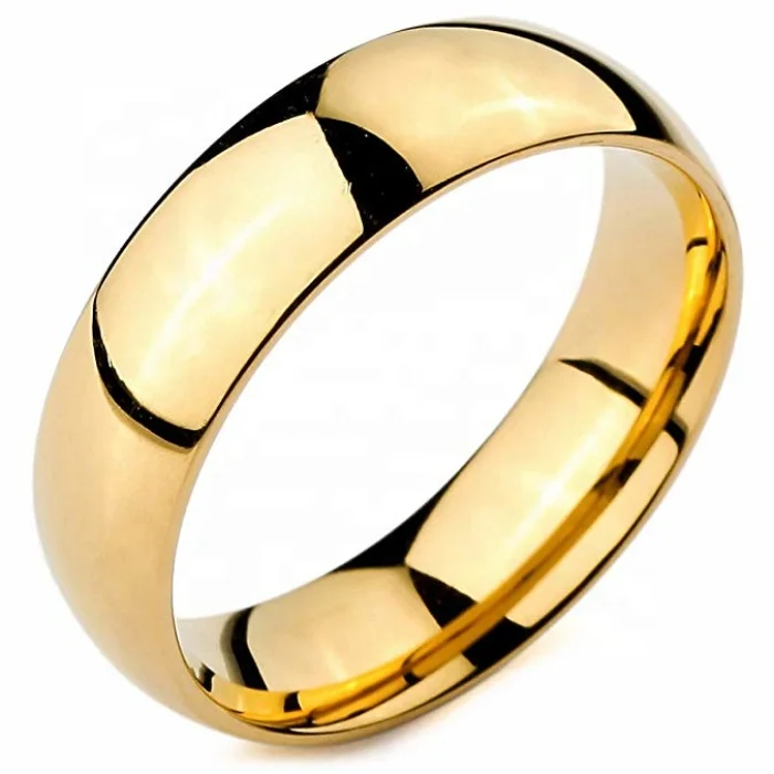 

3mm-10mm width blank style high mirror polish wedding band stainless steel gold plated rings for men and women