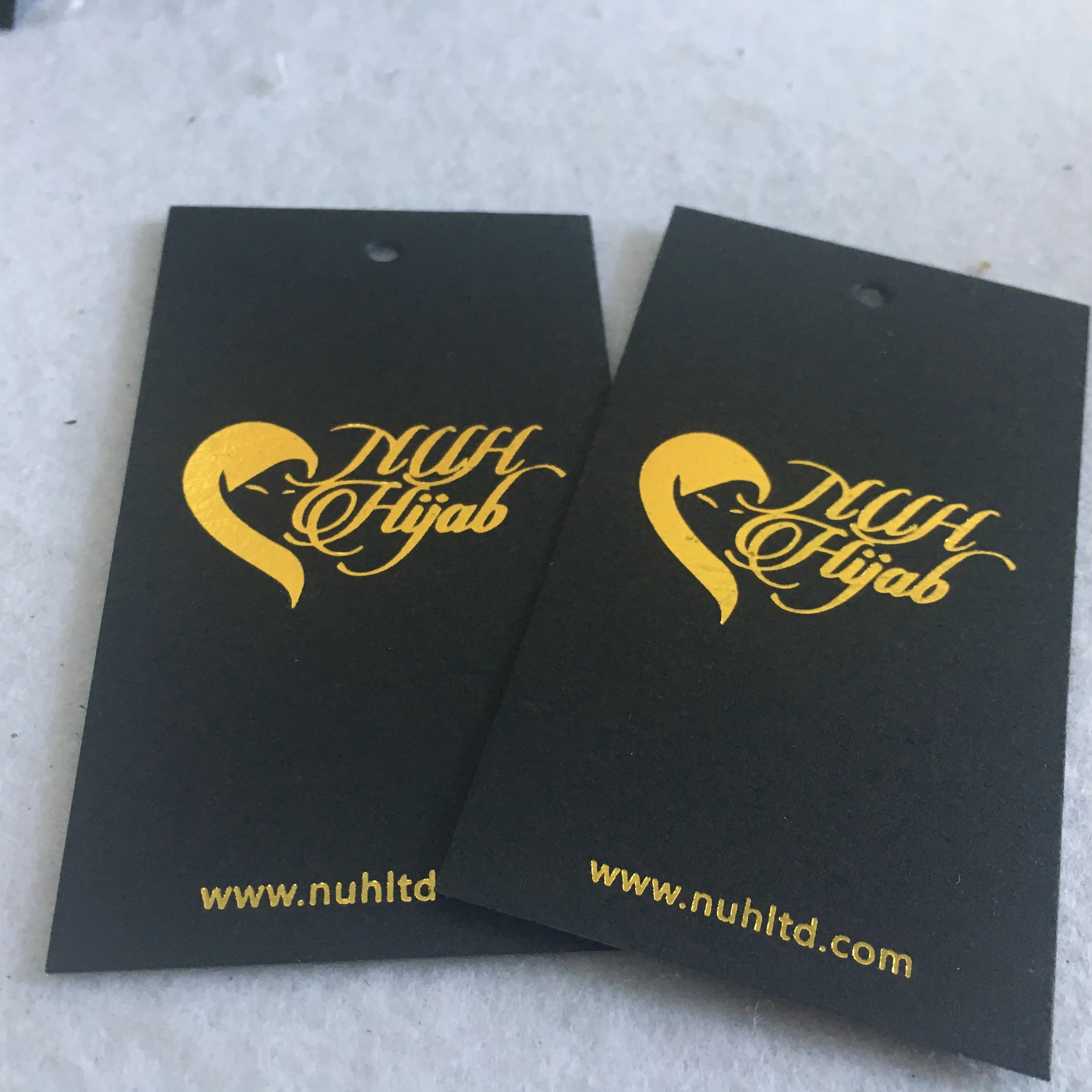 

Luxury custom Printed Logo Gold foil Hang Tags Swing tag For Garment