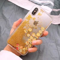 

Cute Icon Emoji Liquid Glitter Quicksand Case For iPhone X XR XS Max