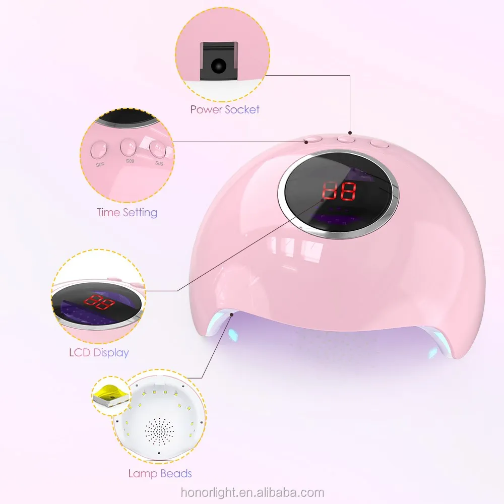 
new product uv led lamp with timer nail gel lamps 24W sun uv lamp lights digital nail art machine nail polish gel dryer 