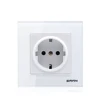 Tempered glass panel German 16 amp socket for home