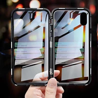 

Luxury Double sided glass Metal Magnetic Case for iPhone XS MAX iPhone X XR 7 8 Plus Phone Case Magnet Cover 360 Full Protection