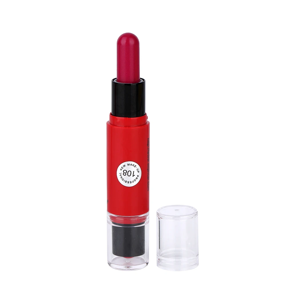 

Custom New Product Multi-colored 2 in 1 Long Lasting Waterproof Cosmetic Velvet lipstick matte, 12 colors lip stick