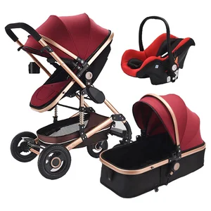Image of Cheap price baby car seat carriage 3 in 1 multi-functional baby stroller with Baby carry basket