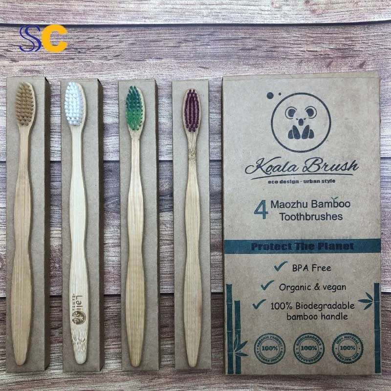 

disposable toothbrush bamboo toothbrush oem, Natural bamboo color