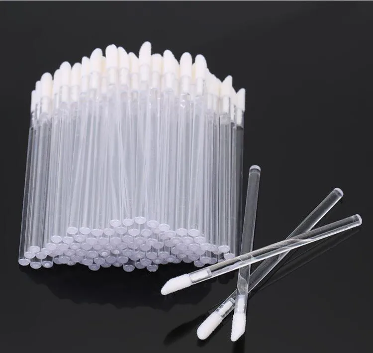 

Best Price 50pcs/bag Cosmetic Disposable Brush Tip Lip Gloss with Brush Applicator, Transparent