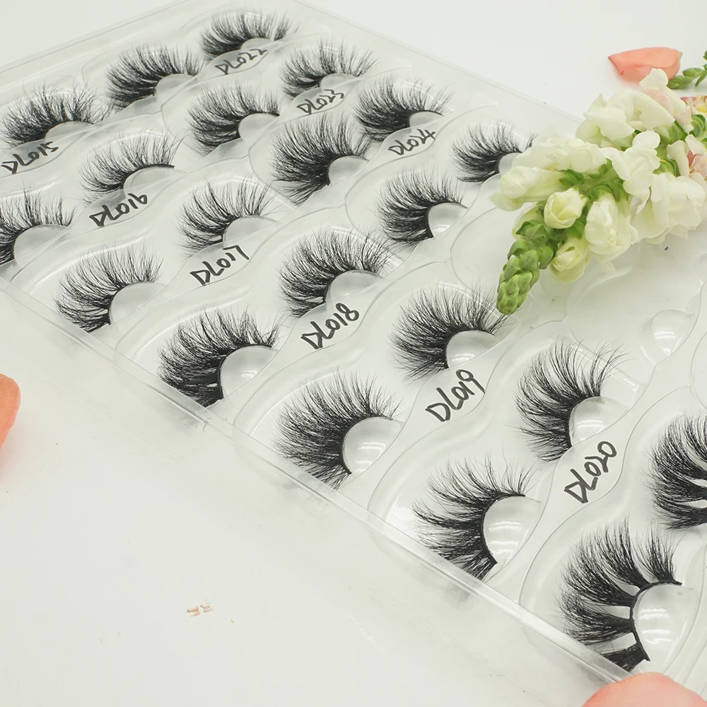 

fluffy lashes 25 mm 5d siberian mink lashes custom package flower, Natural black