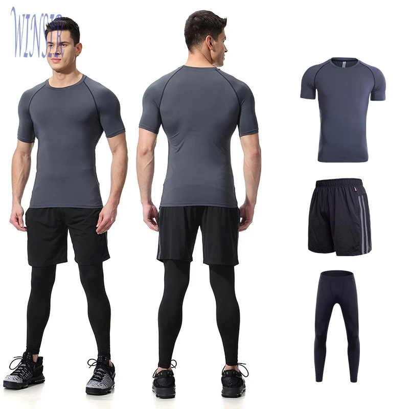 

Wholesales 3 Piece Outfit Workout Apparel Bodybuilding Active Athletic Gym Fitness & Yoga Wear Sportswear Suit For Men